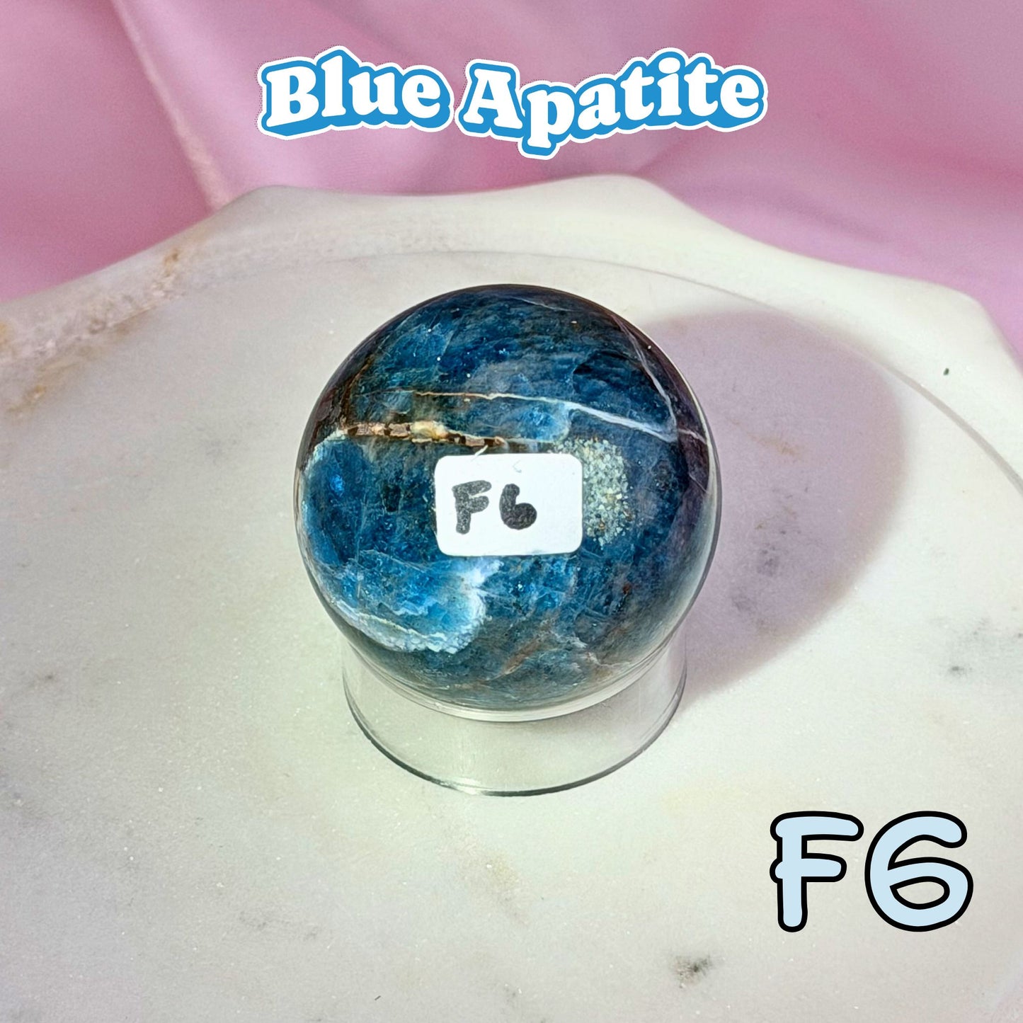 Blue Apatite Small Sphere | F6