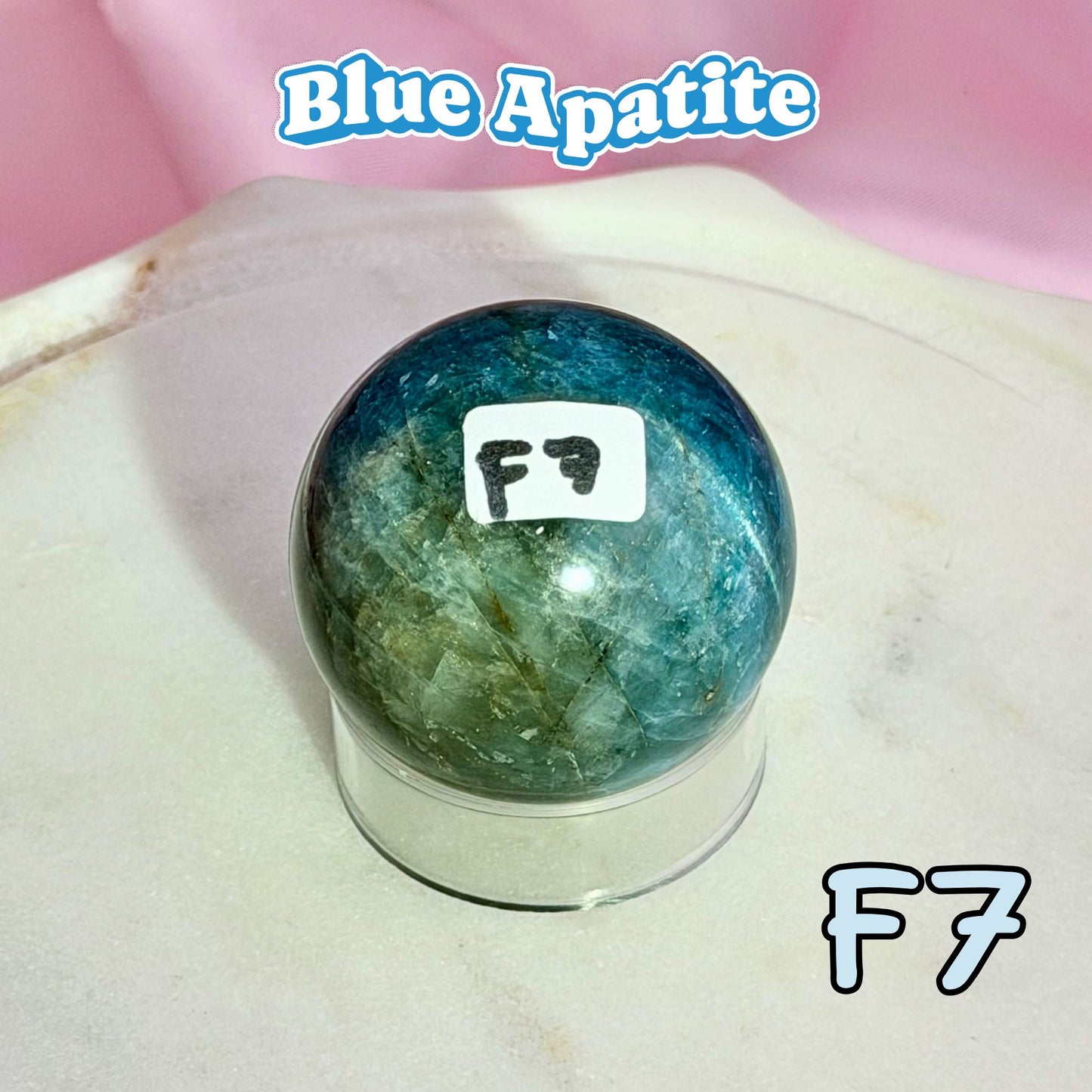 Blue Apatite Small Sphere | F7