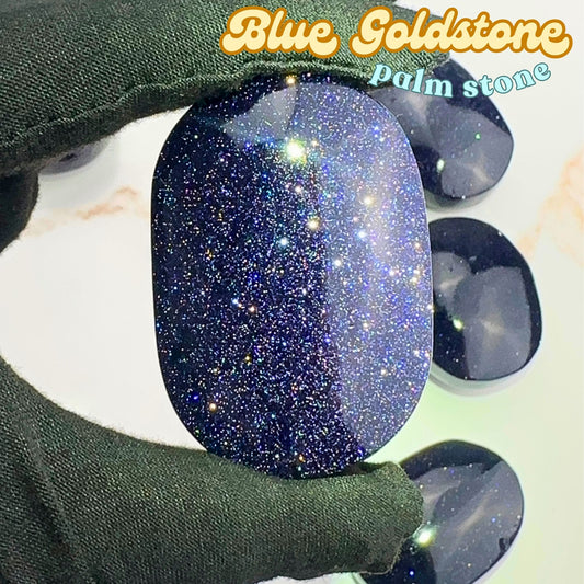 Blue Goldstone Palm Stone (man-made) | Intuitively Chosen