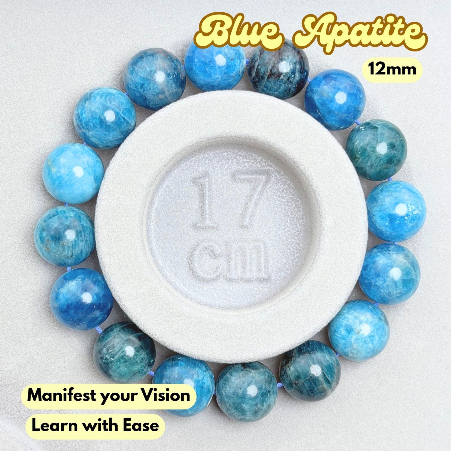 Blue Apatite 12mm Bracelet
