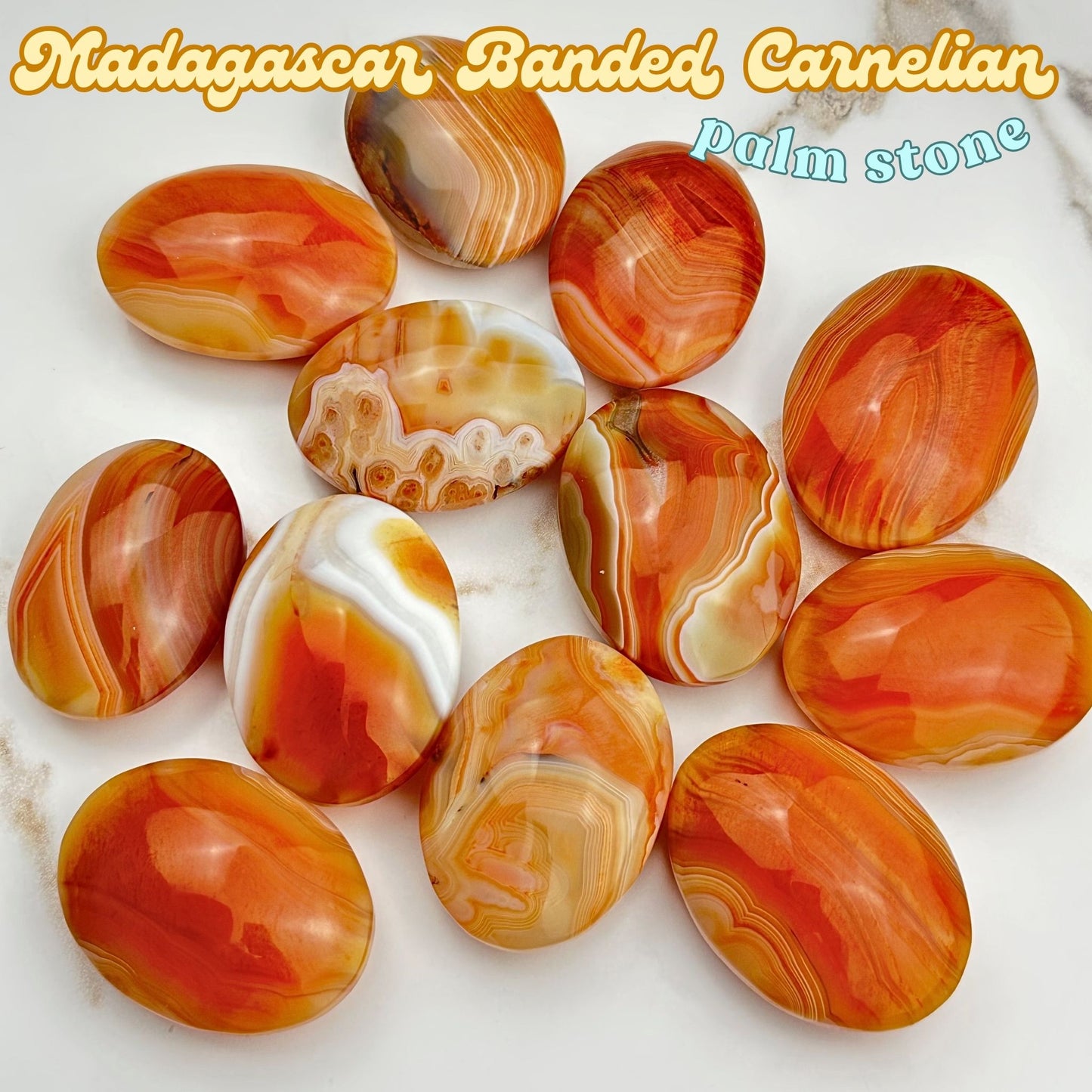 Carnelian Sardonyx Palm Stone | Intuitively Chosen