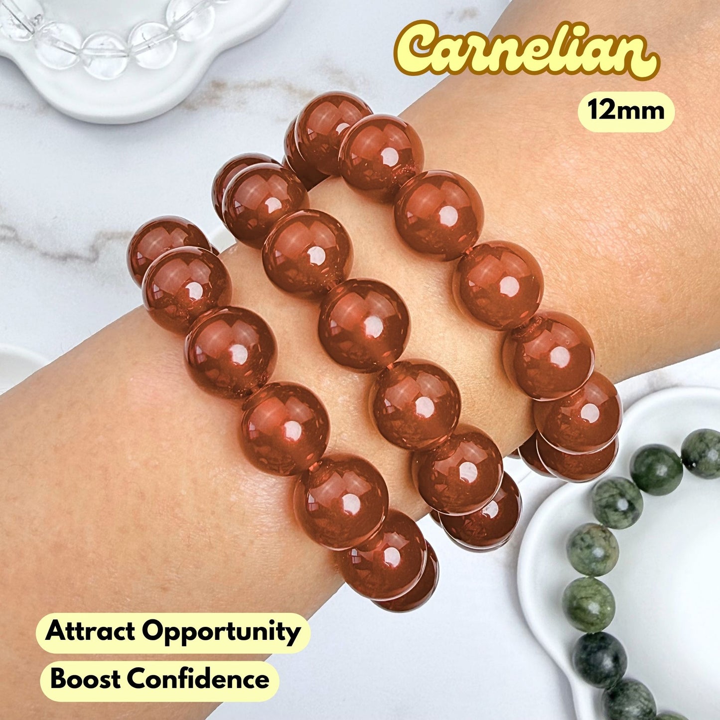 Carnelian 12mm Bracelet