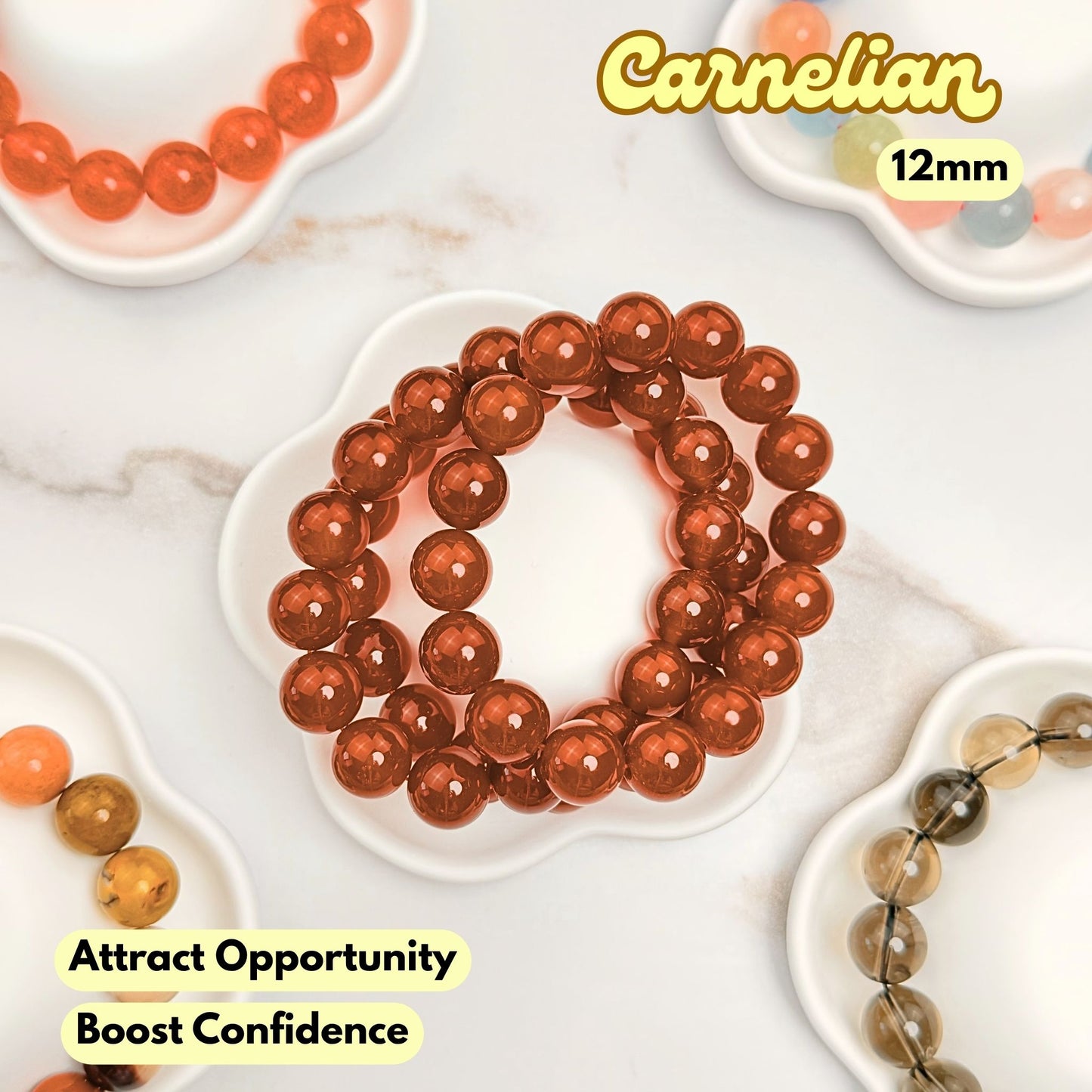 Carnelian 12mm Bracelet