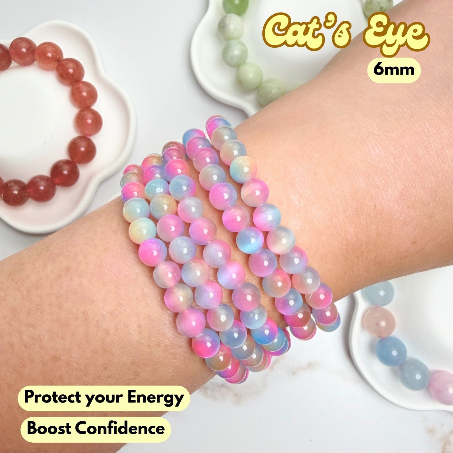 Cat's Eye 6mm Bracelet | Synthetic