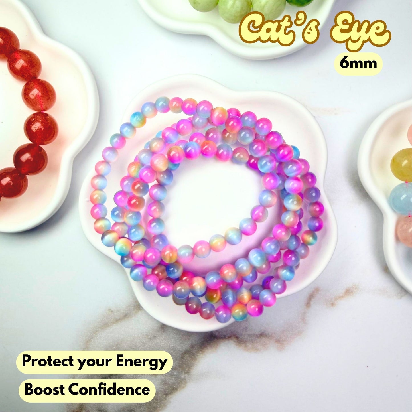 Cat's Eye 6mm Bracelet | Synthetic