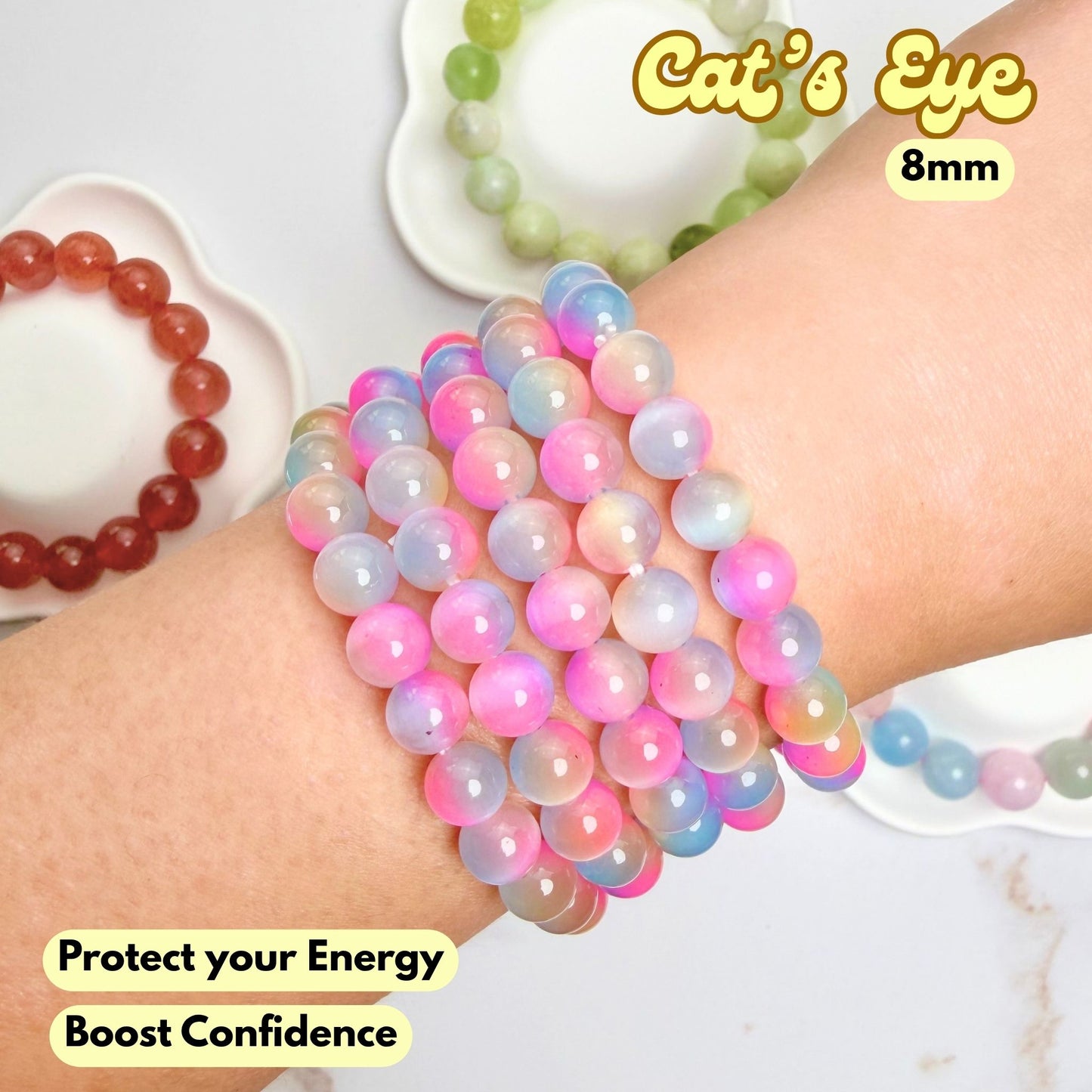 Cat's Eye 8mm Bracelet | Synthetic