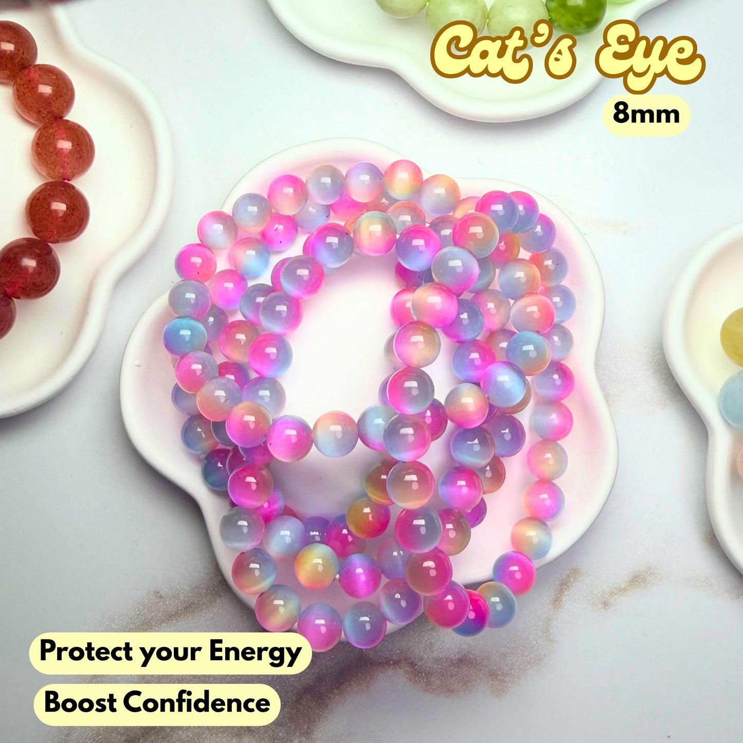 Cat's Eye 8mm Bracelet | Synthetic