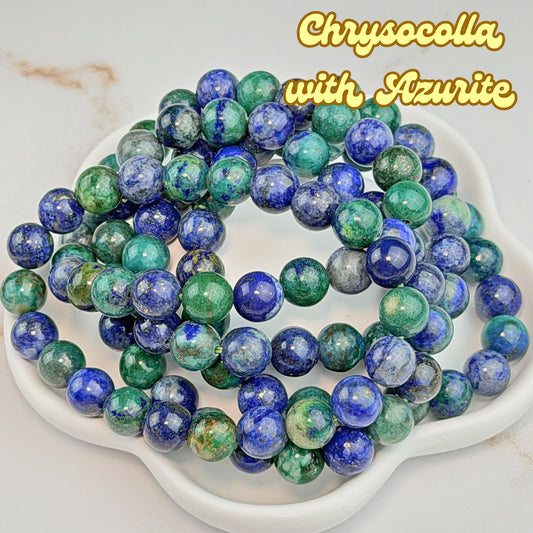 Chrysocolla Azurite 8mm Bracelet
