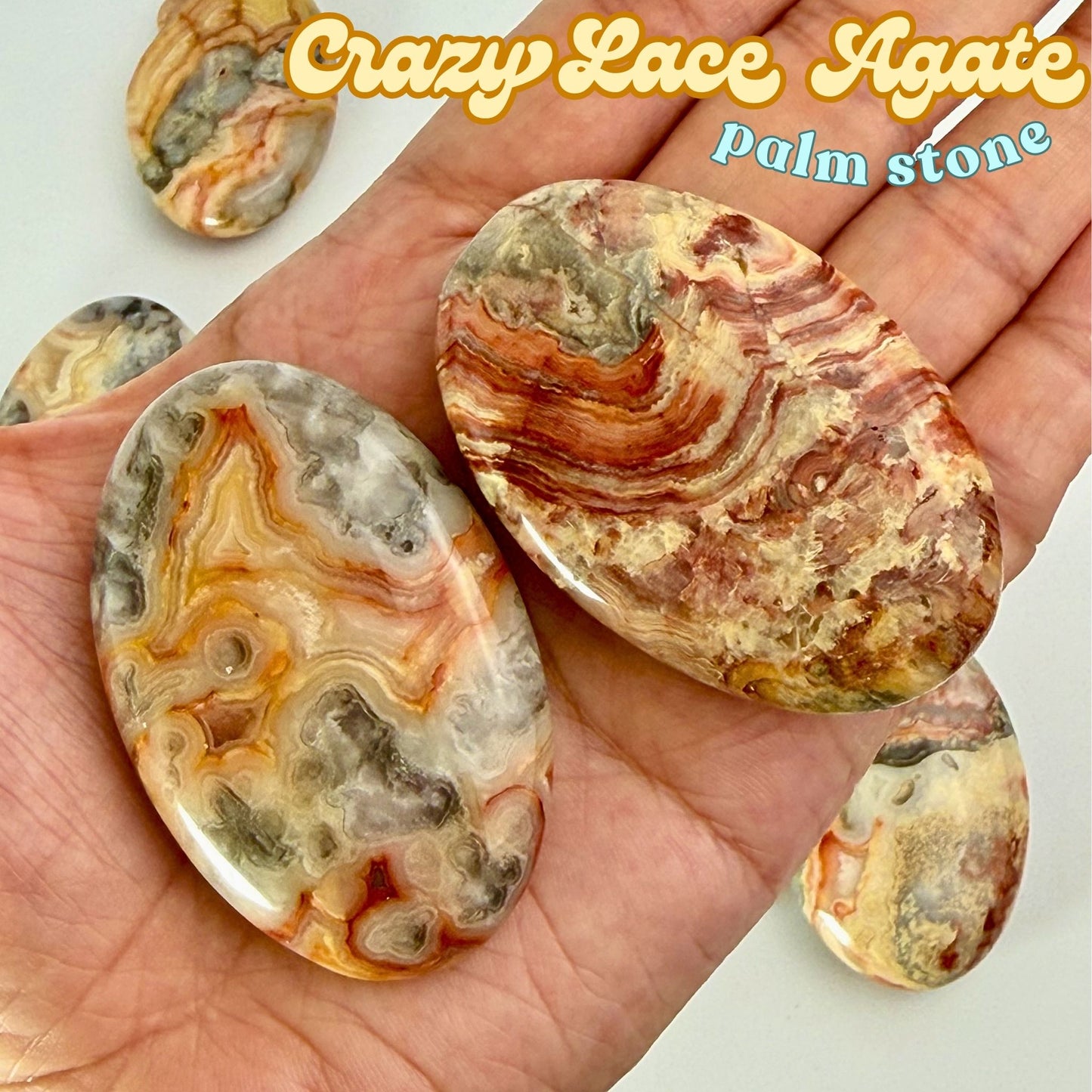 Crazy Lace Agate Palm Stone | Intuitively Chosen
