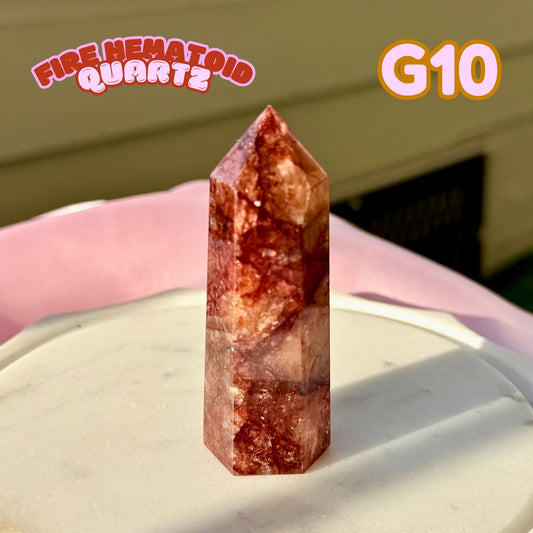 Fire Hematoid Quartz Tower | G10