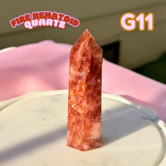 Fire Hematoid Quartz Tower | G11