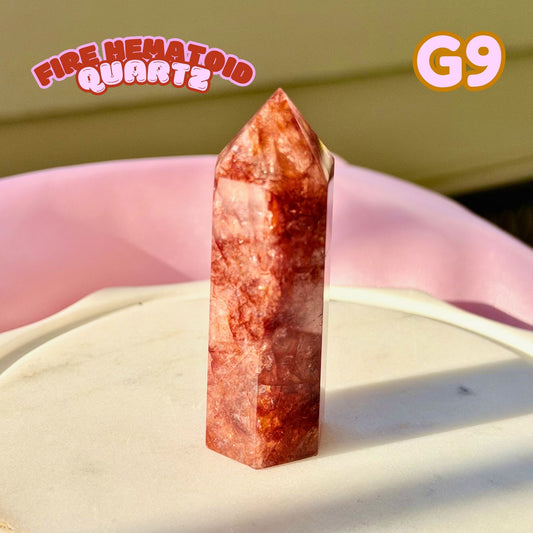 Fire Hematoid Quartz Tower | G9