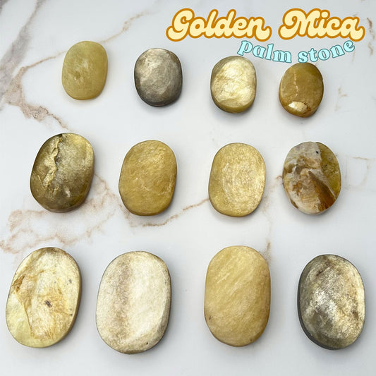 Golden Mica Palm Stone | Intuitively Chosen