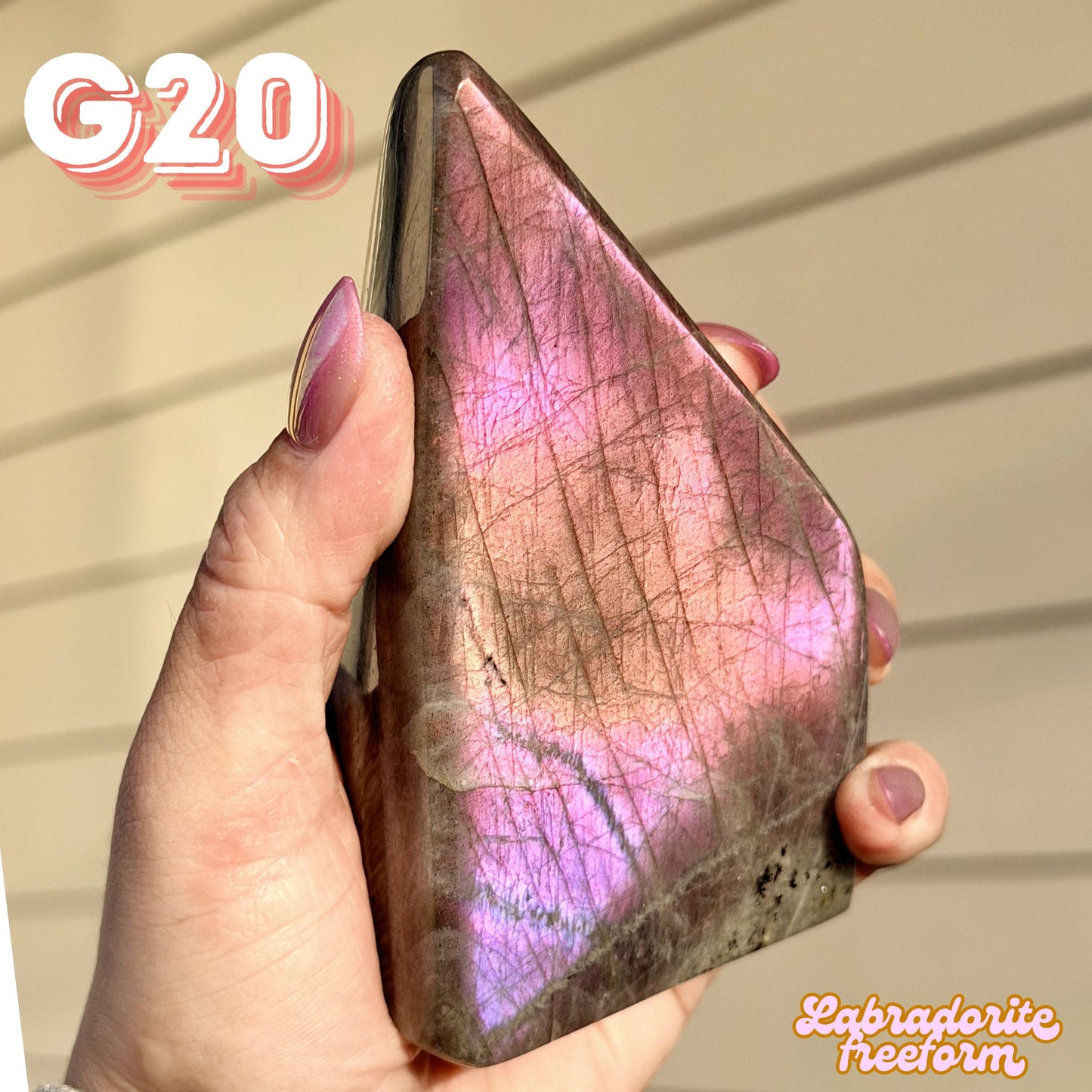 Purple flash Labradorite Freeform Tower | G20