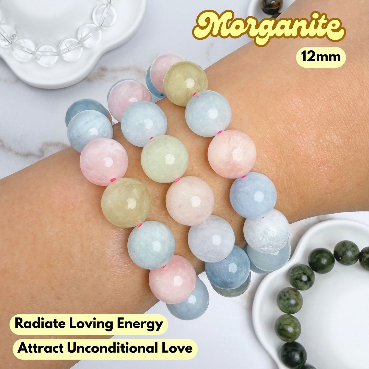 Morganite 12mm Bracelet