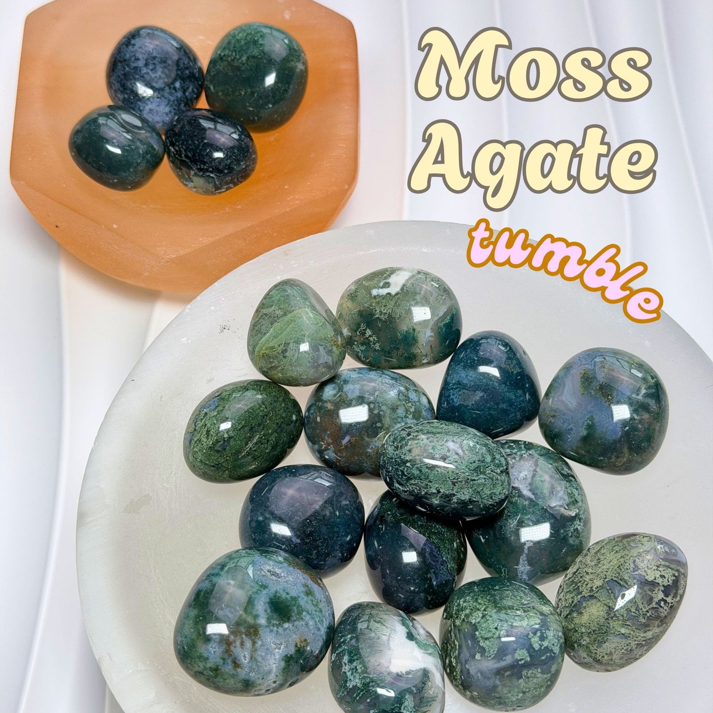 Moss Agate Tumbled Stone