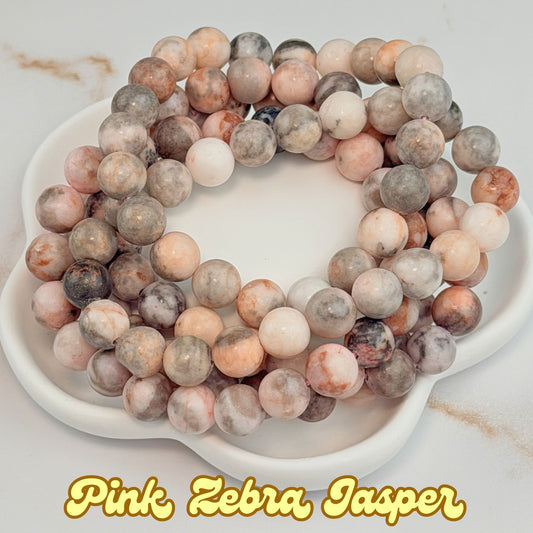 Pink Zebra Jasper 8mm Bracelet
