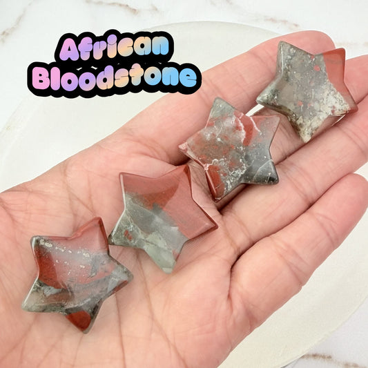 African Bloodstone Mini Star Carving