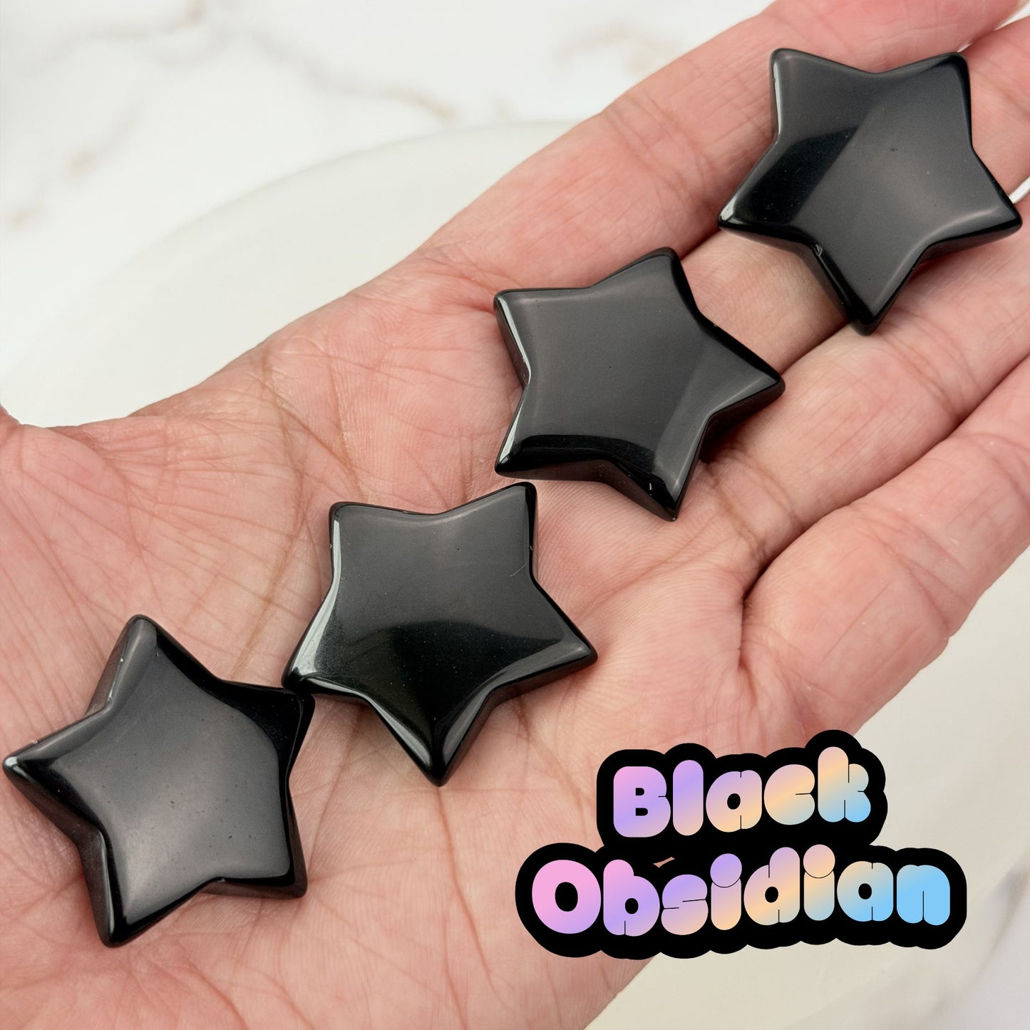 Black Obsidian Mini Star Carving