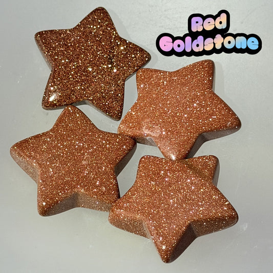 Red Goldstone Mini Star Carving