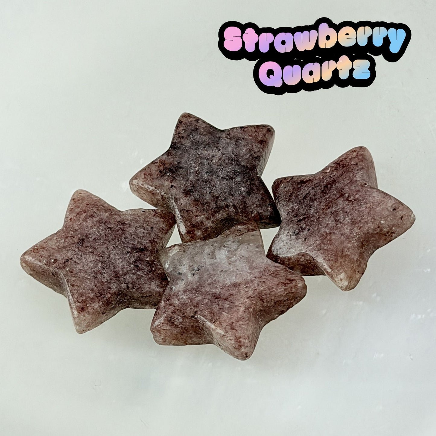 Strawberry Quartz Mini Star Carving