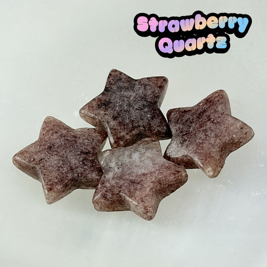 Strawberry Quartz Mini Star Carving