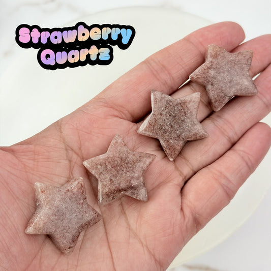 Strawberry Quartz Mini Star Carving