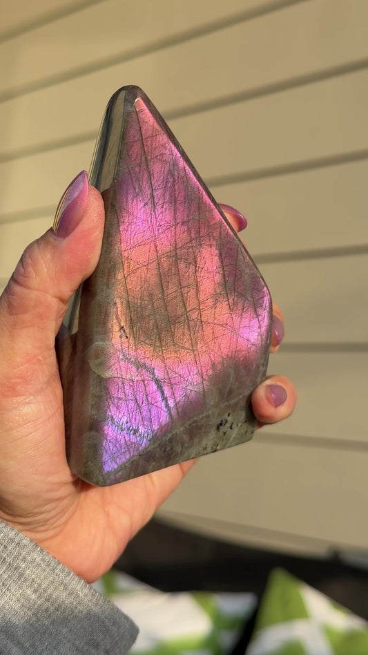 Purple flash Labradorite Freeform Tower | G20