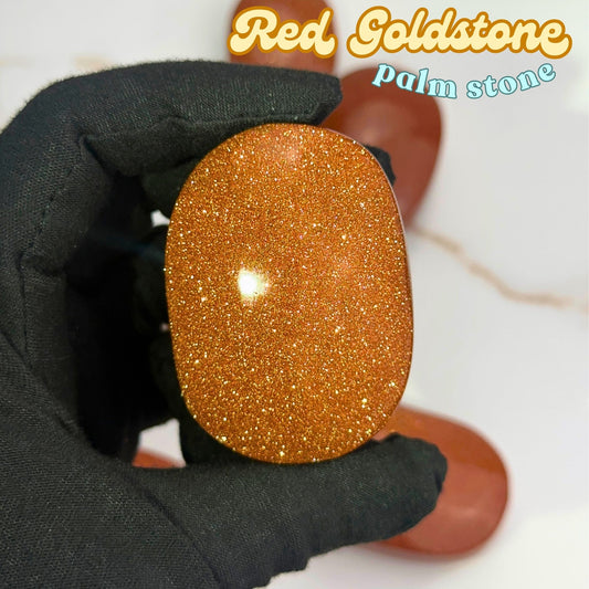 Red Goldstone Palm Stone (man-made) | Intuitively Chosen
