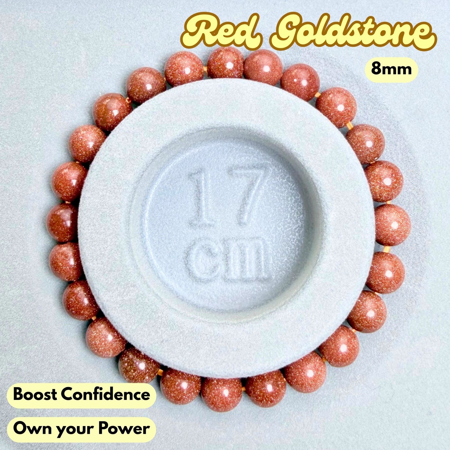 Red Goldstone 8mm Bracelet | Synthetic