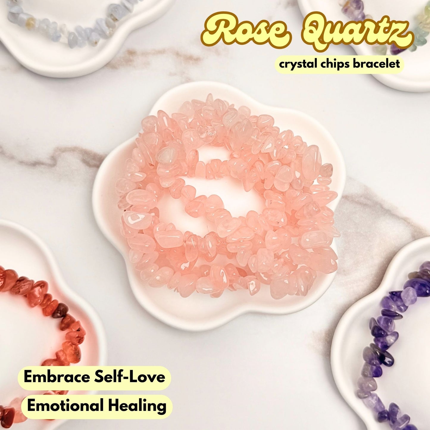 Rose Quartz Chip Bracelet