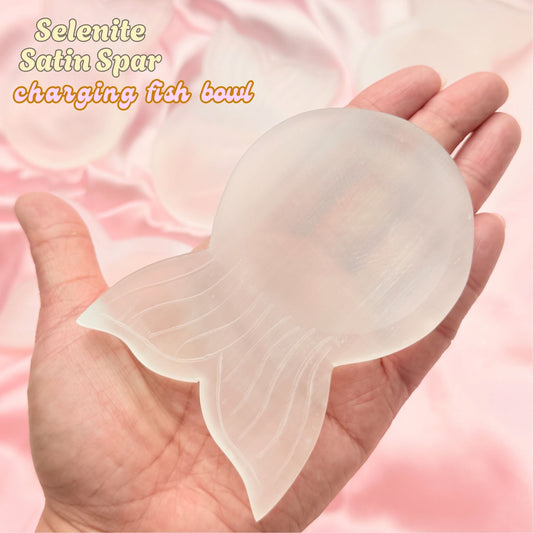 Selenite Fish Charging Plate - 4 inches
