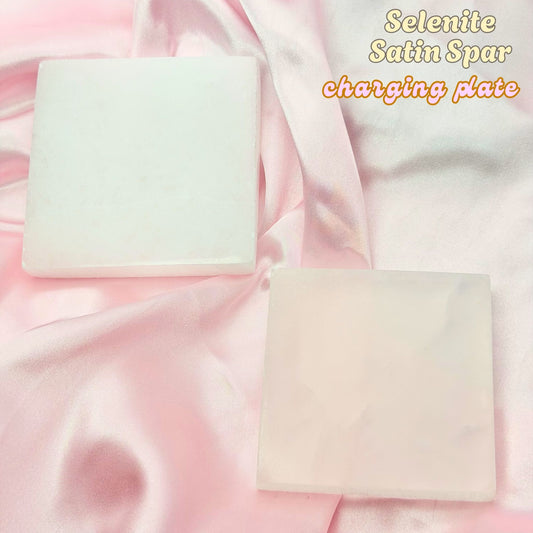 Selenite Square Charging Plate - 3 inches