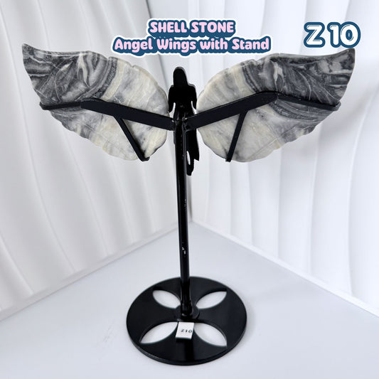 Shell Stone Angel Wings with Stand | Z10