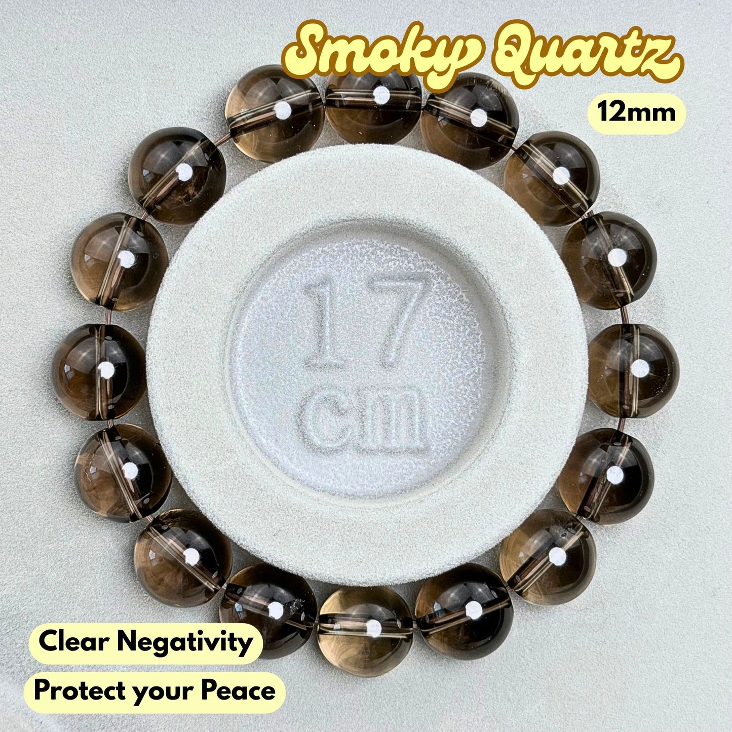 Smoky Quartz 12mm Bracelet