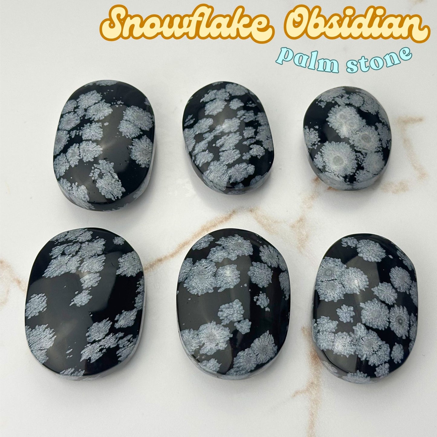 Snowflake Obsidian Palm Stone | Intuitively Chosen
