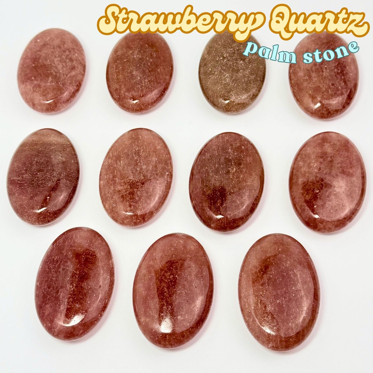 Strawberry Quartz Palm Stone | Intuitively Chosen