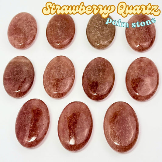 Strawberry Quartz Palm Stone | Intuitively Chosen