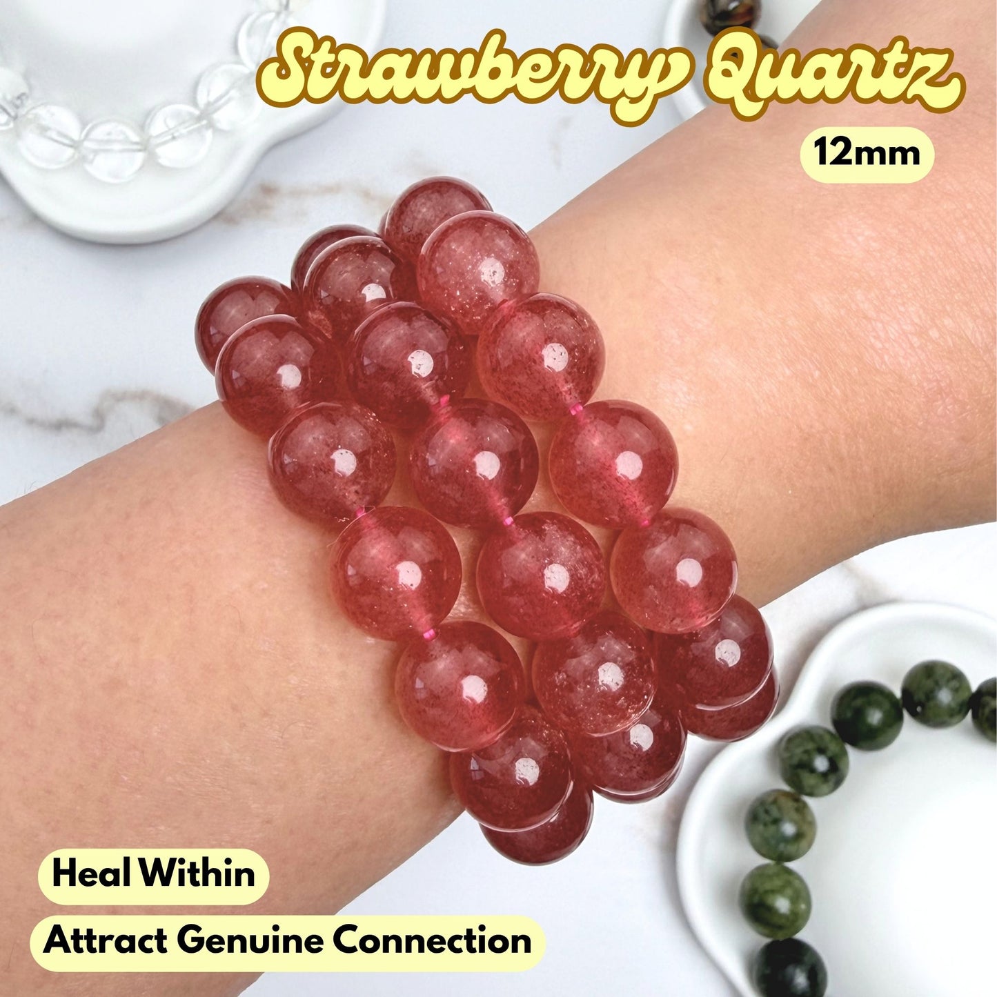 Strawberry Quartz 12mm Bracelet