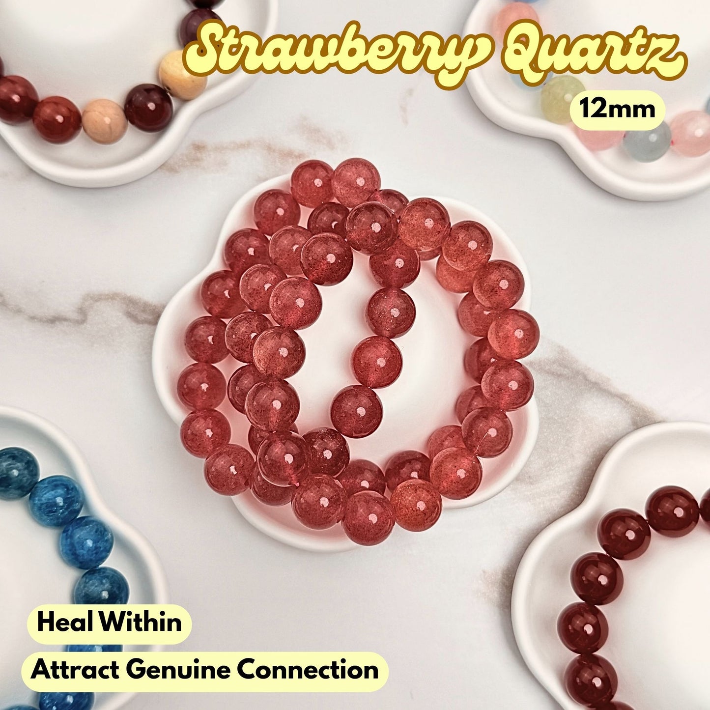 Strawberry Quartz 12mm Bracelet