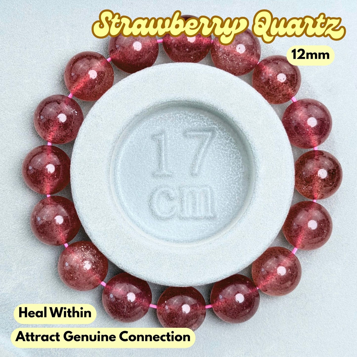 Strawberry Quartz 12mm Bracelet