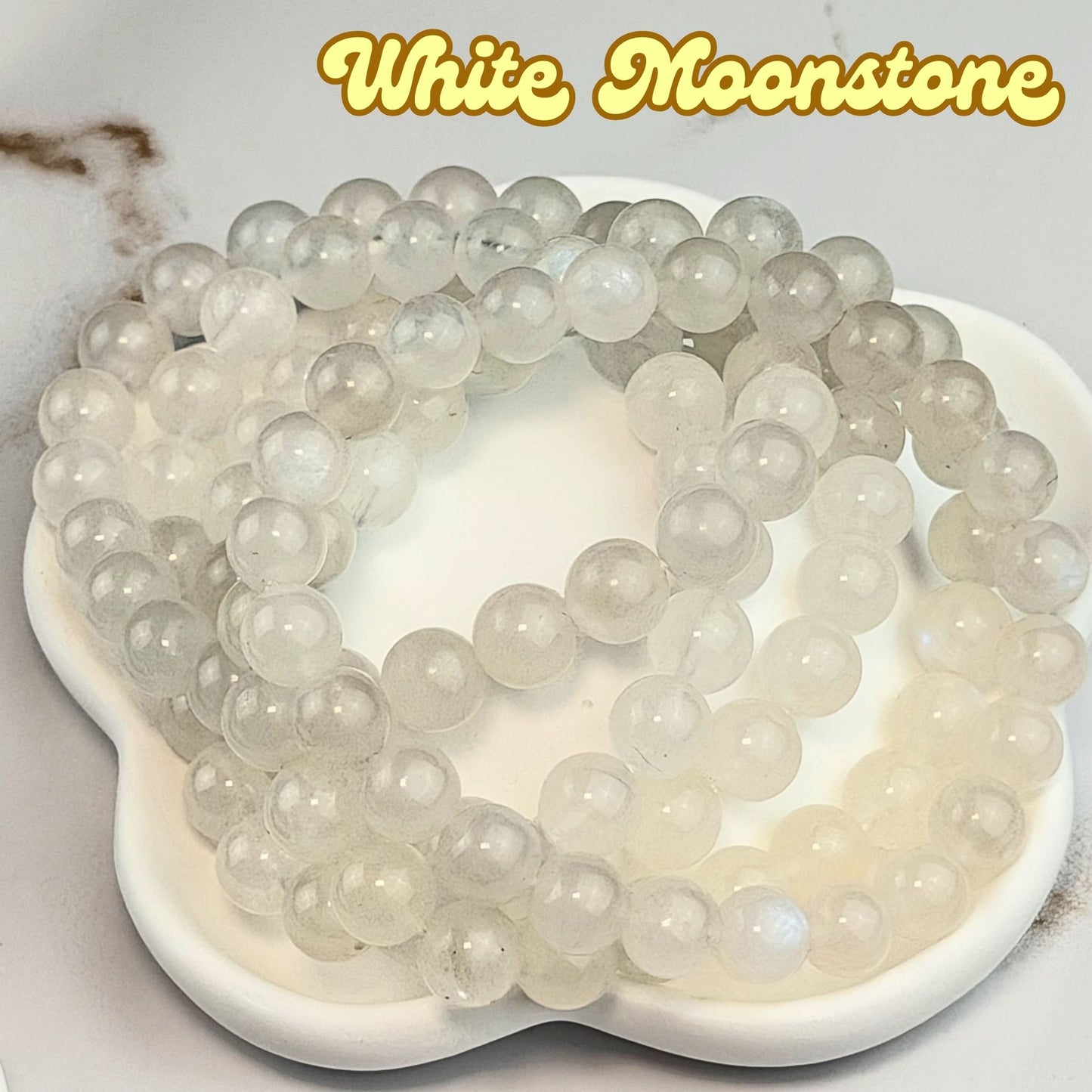 White Moonstone 8mm Bracelet